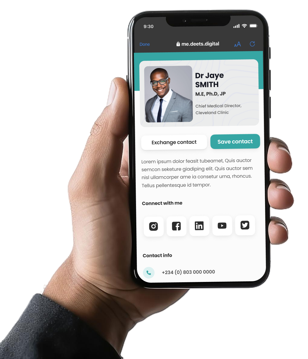 Hero image. A hand holding a phone